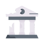 illustration of a damaged commercial building, highlighting the importance of financing timely roof repairs to prevent significant structural damage.